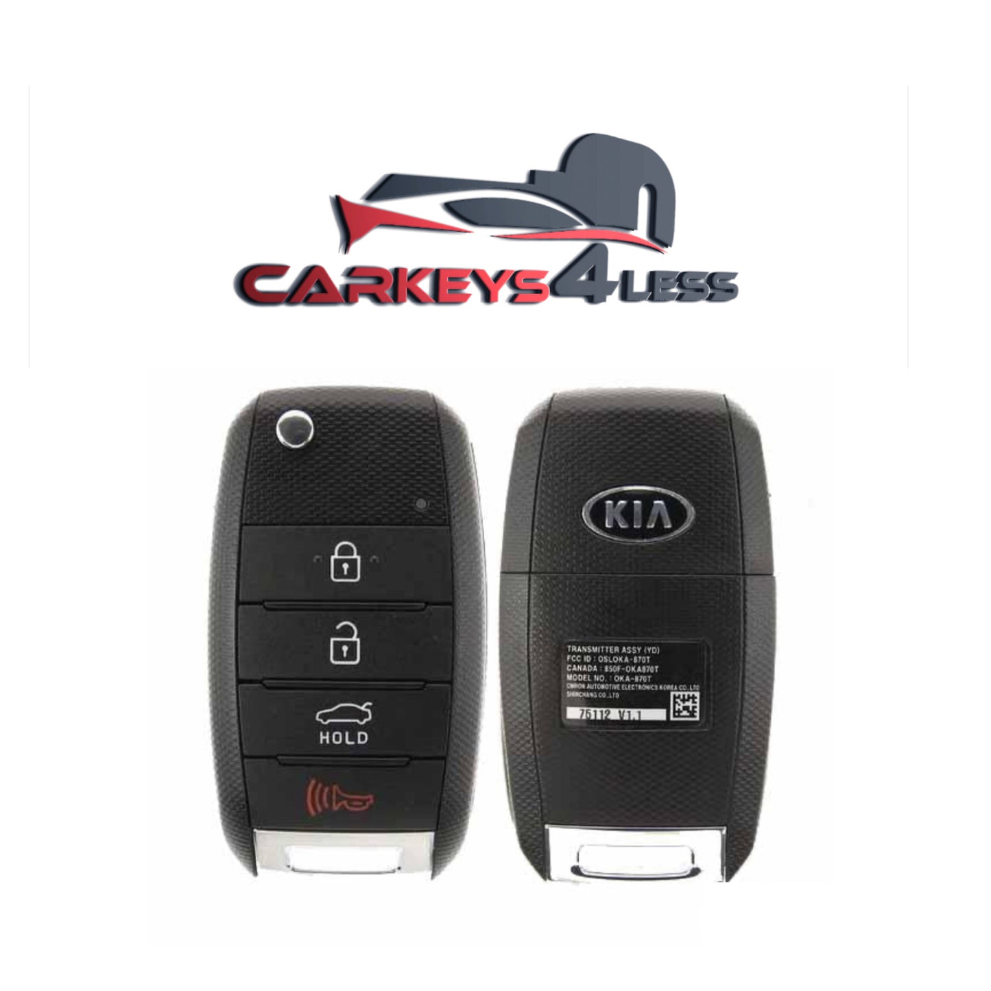 2014-2016 Kia Forte / 4-Button Flip Key / PN: 95430-A7400 / OSLOKA-OKA870T (YD) (OEM Nsakrae)