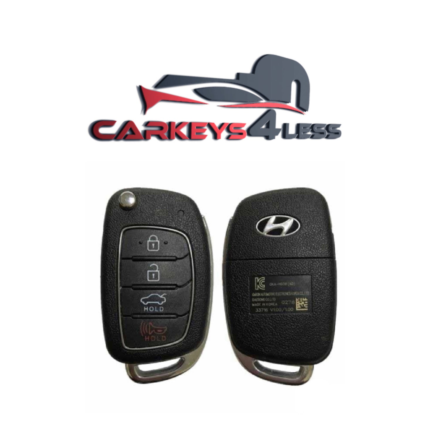 2017-2018 Hyundai Elantra / 4-knoppie draaisleutel / PN: 95430-F2001 / OKA-NO38 (OEM)