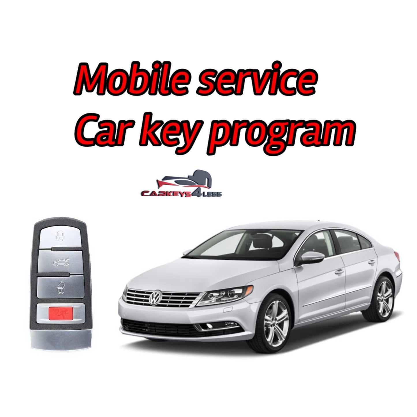 Mobile service for an aftermarket car key replacement for vw