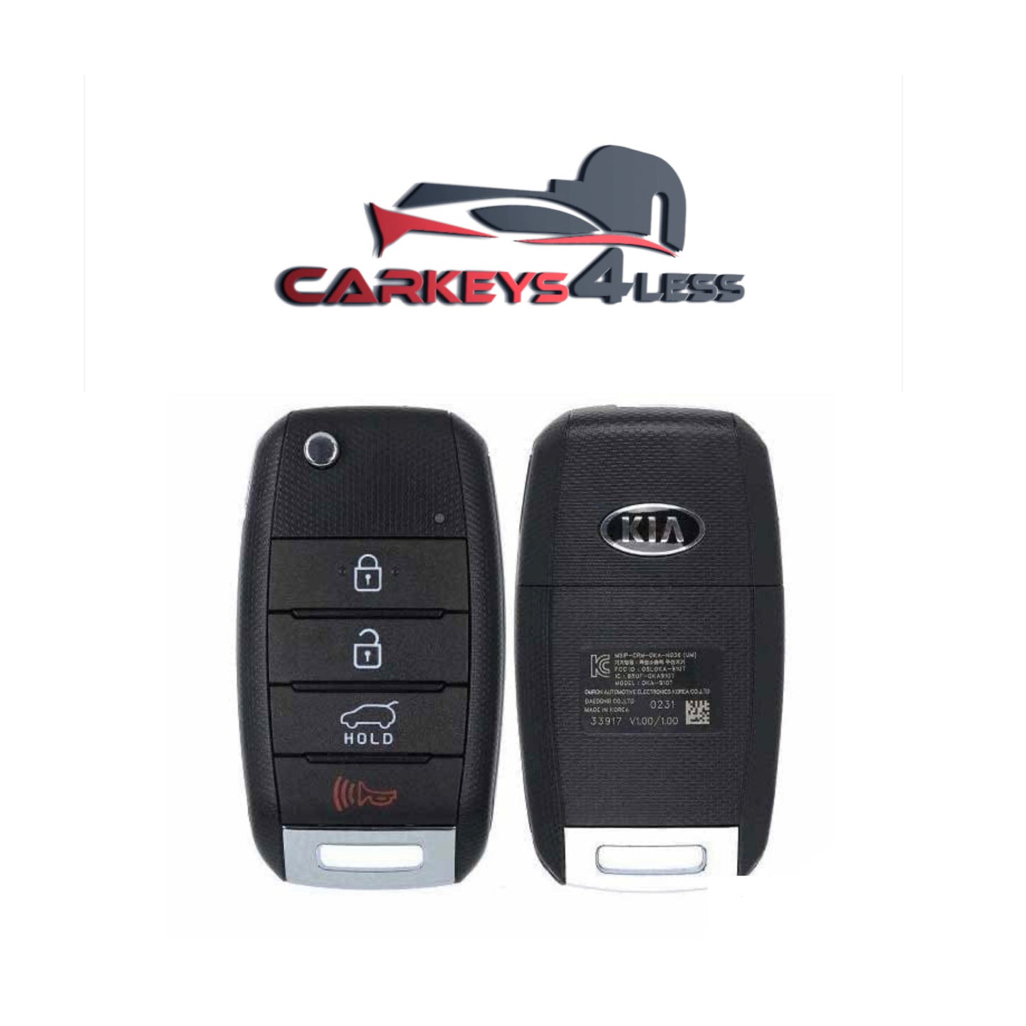 2015-2020 Kia Sorento / 4-Button Flip Key / PN: 95430-C5100 / OSLOKA-910T (UM) (OEM Refurb) Ɔde ne nsa kyerɛɛ ne so, na ɔde ne nsa kyerɛɛ ne so bio.