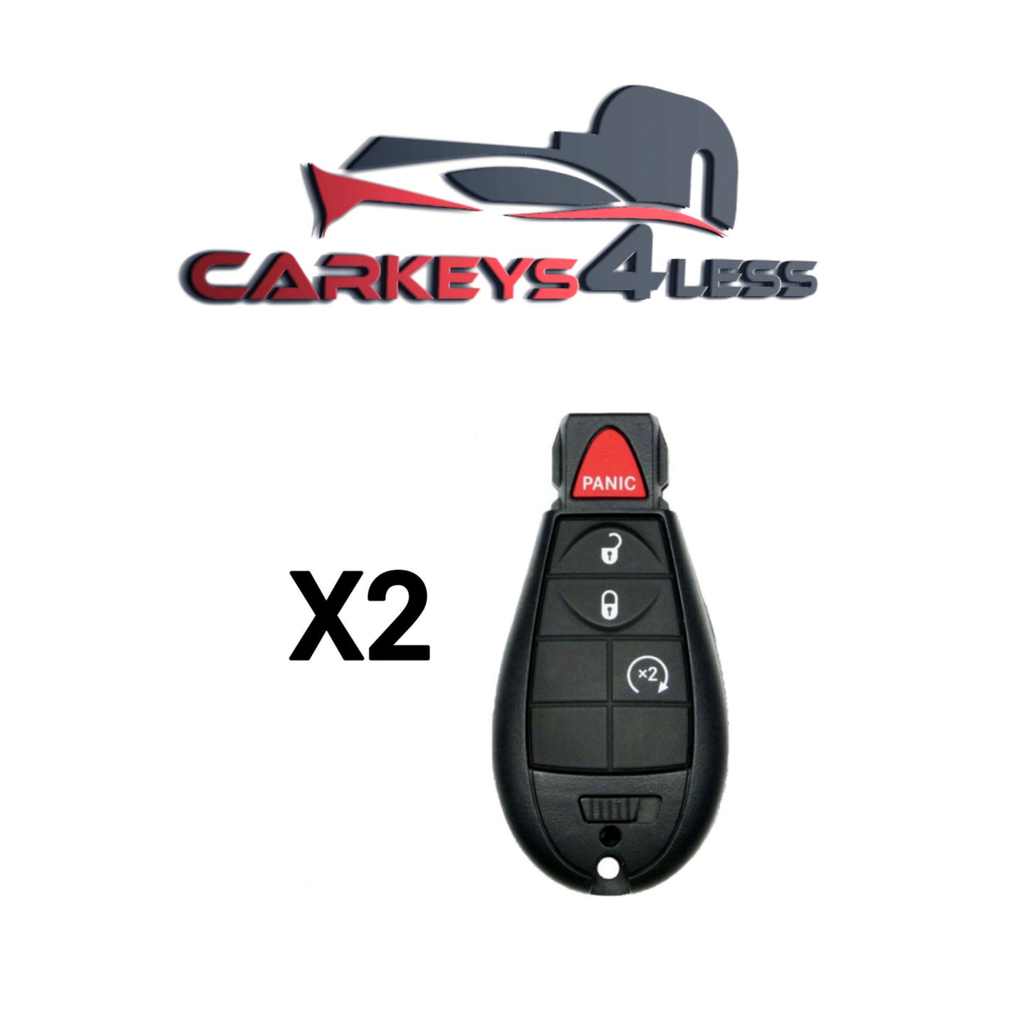 2 pc 2013-2020 Dodge RAM / 4-Button Fobik Key / GQ4-53T (AFTERMARKET)