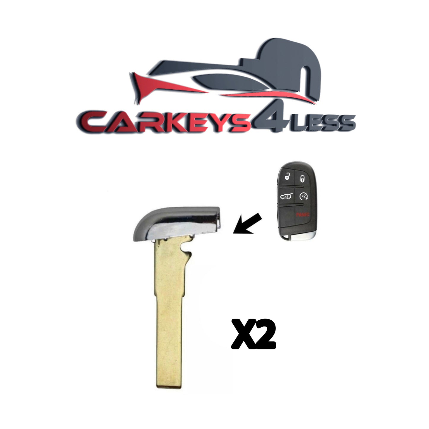 2 pc 2015-2021 Jeep Fiat / Emergency Key Blade / SIP22 / (AFTERMARKET)