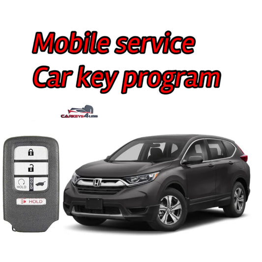 Mobile service for an aftermarket car key replacement for honda