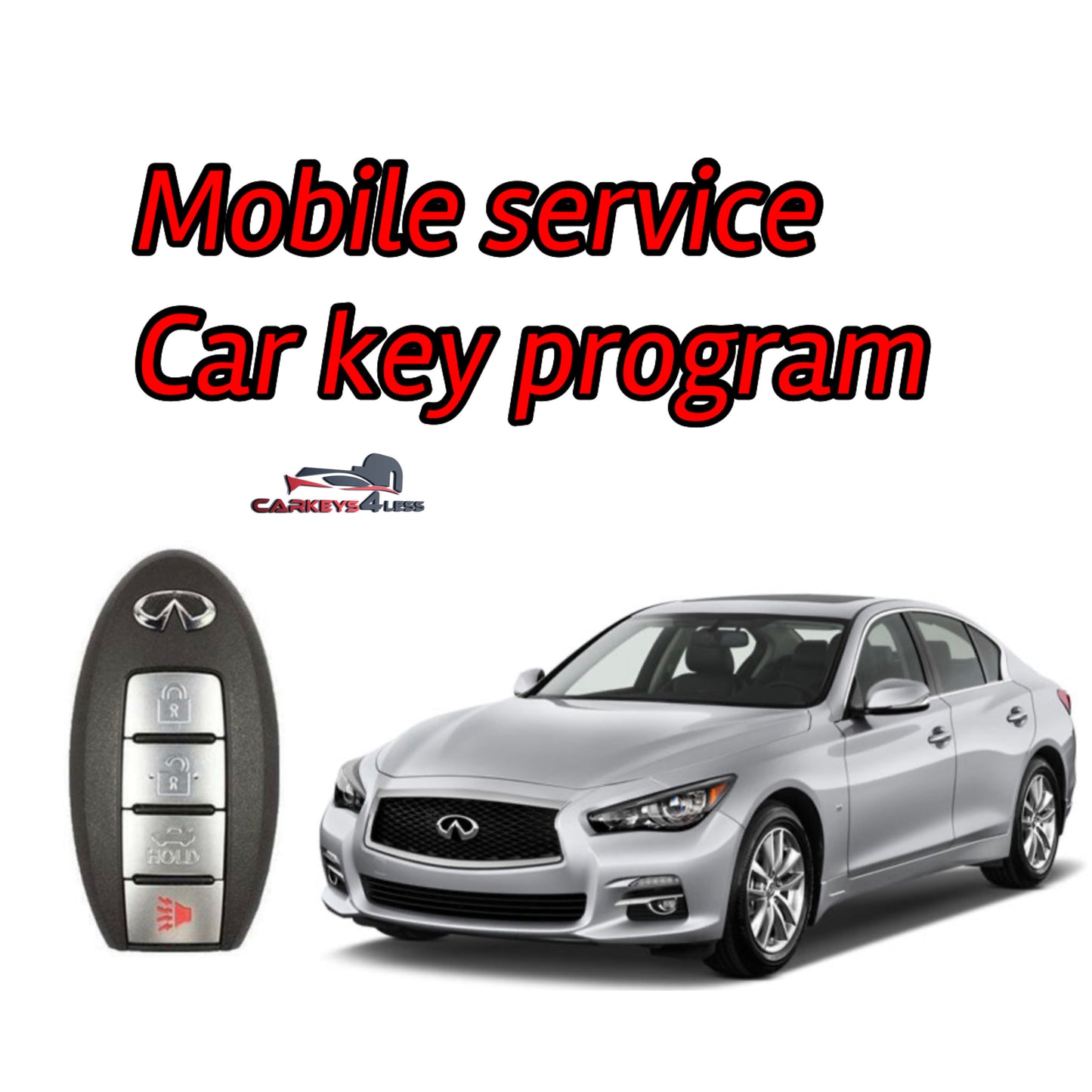 Mobile service for an oem refurbished car key replacement for infinity