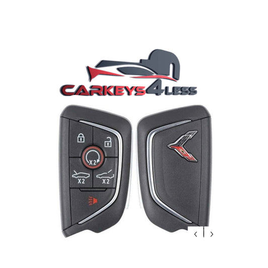 2020-2022 Chevrolet Corvette C8 / 6-Button Smart Key / PN: 13536982 / YG0G20TB1 / Chrome Logo (OEM)