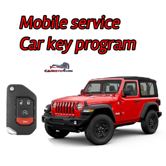 Mobile service for an aftermarket car key replacement for jeep