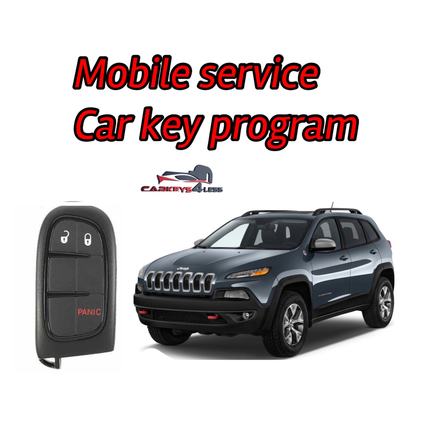 Mobile service for an oem refurbished car key replacement for jeep
