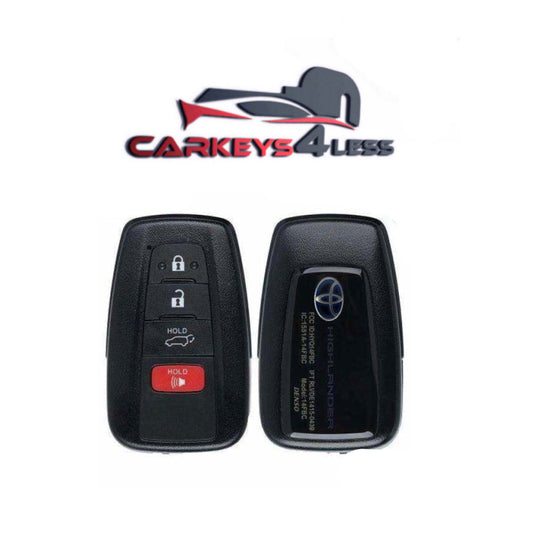 2020-2022 Toyota Highlander Hybrid / 4-Button Smart Key / PN: 8990H-0E030 / HYQ14FBC-0351 (Blue Hybrid Logo) (OEM)