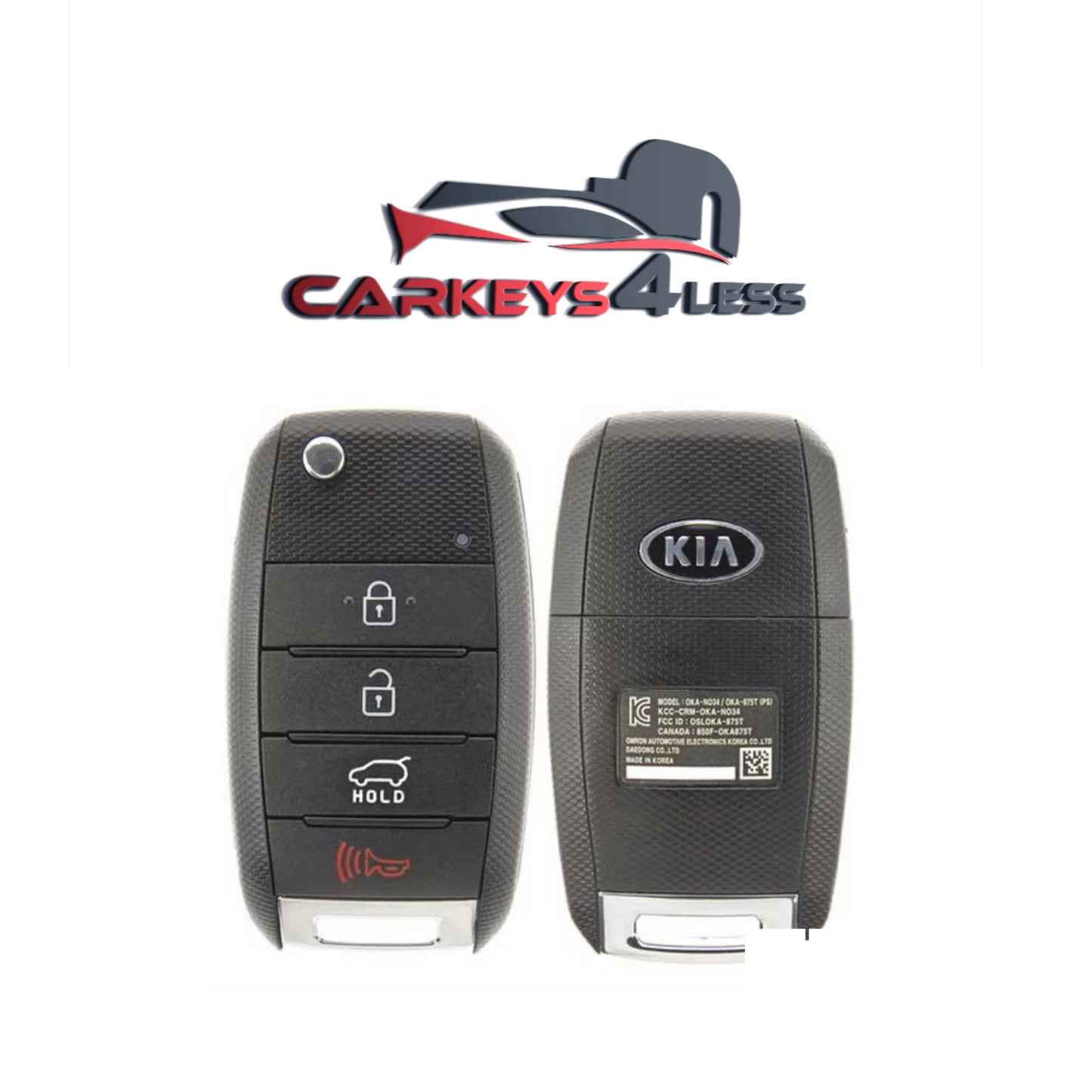 2014-2019 Kia Soul / 4-Button Flip Key / Gen 1 PS / PN: 95430-B2101 / OSLOKA-875T (PS) (OEM Refurb)