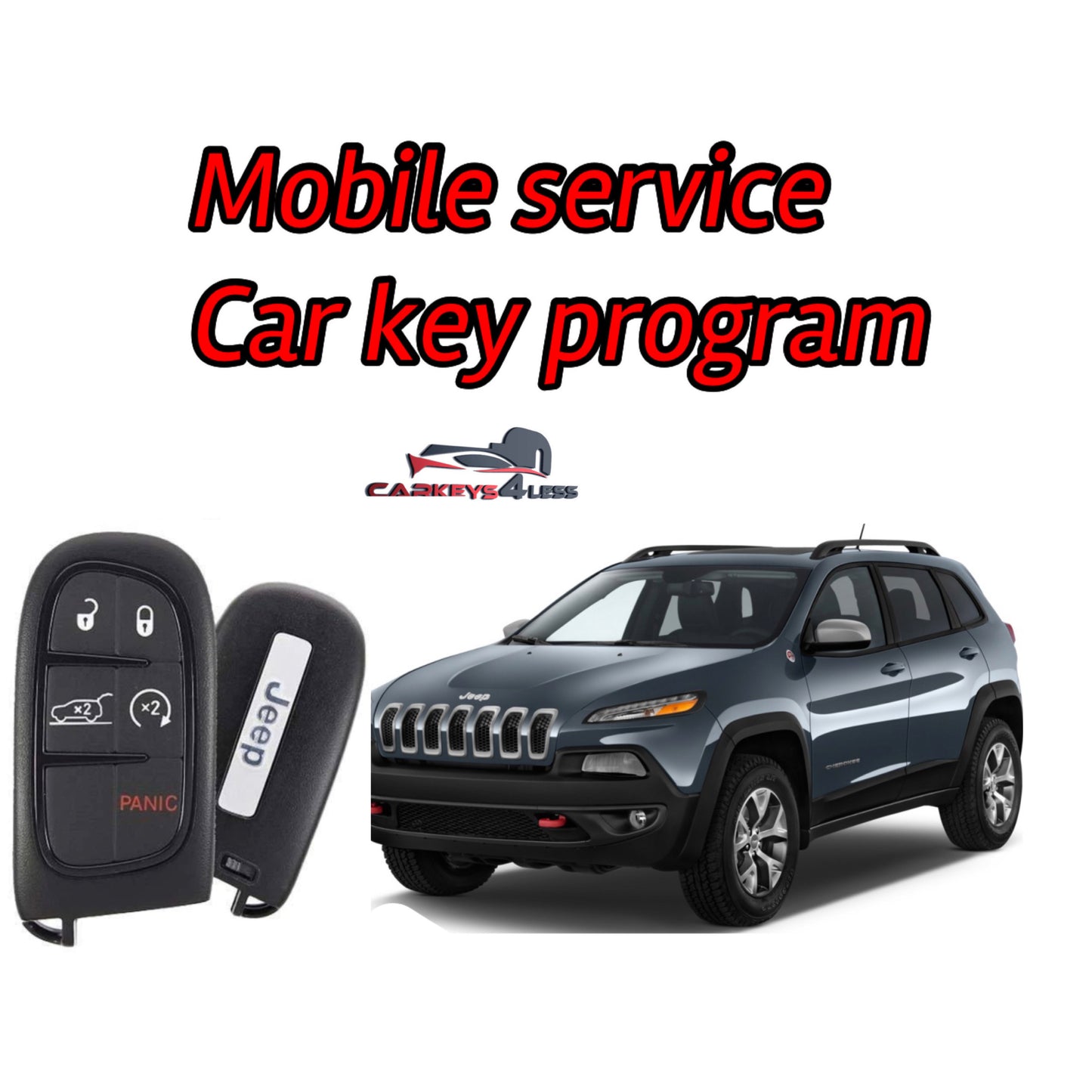 Mobile service for an oem refurbished car key replacement for jeep