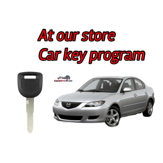 At our store car key replacement spare key for mazda