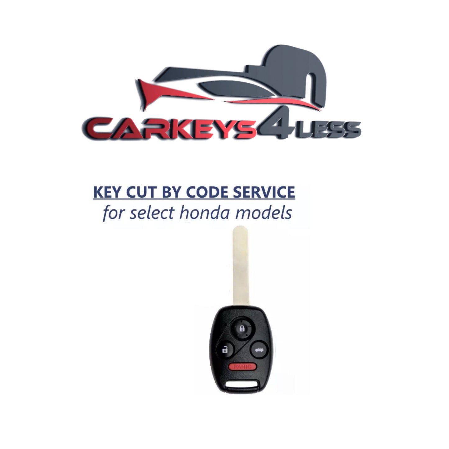 CUT BY CODE SERVICE + Honda Civic 2006-2013 4 Button Remote Key Fob N5F-S0084A